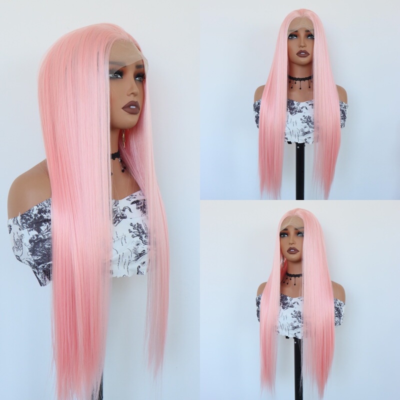 13*4 Front Lace Glue-Free, Freely Partable, Heat-Resistant Women's Front Lace Shawl Long Bright-Colored Wig