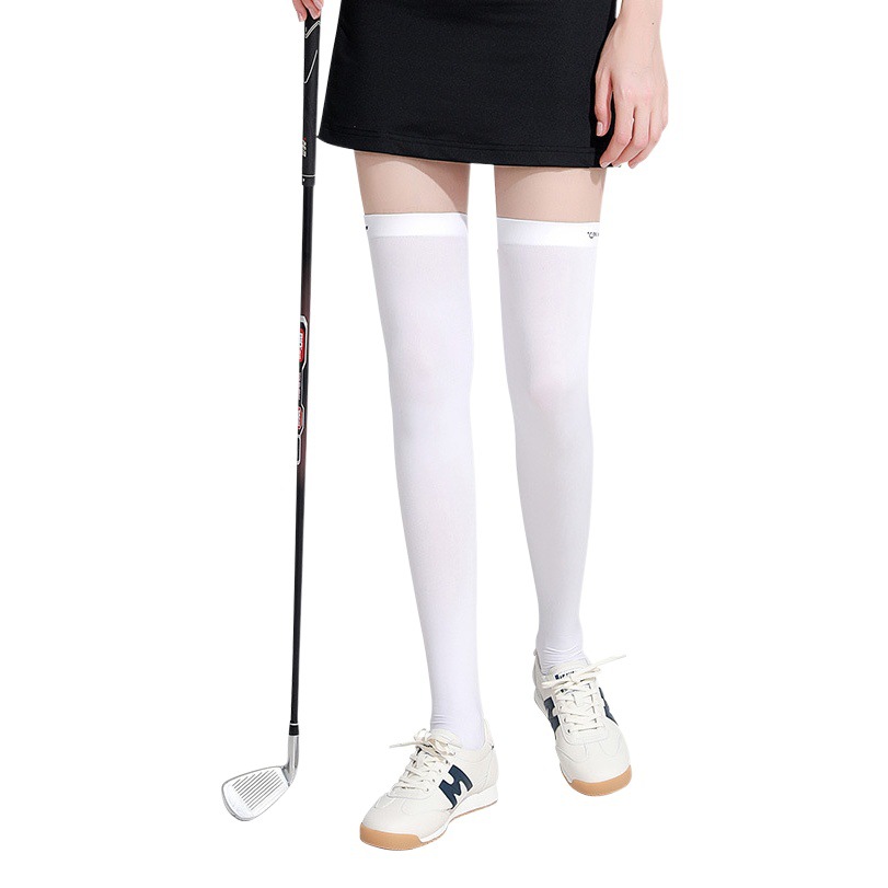 Calcetines altos de protección solar de seda de hielo de verano medias deportivas de golf de mujer Calcetines transpirables antideslizantes de pierna delgada que forma calcetines XWZ02