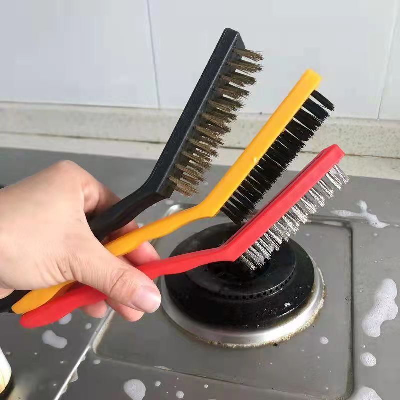 Gas stove cleaning brush large 3 range hood stove decontamination brush kitchen cleaning tool rust removal steel wire brush