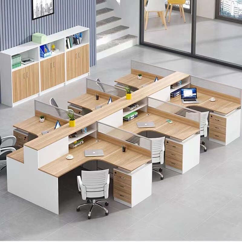 Staff Office Desk and Chair Set 4/6 Workstation E0 Environmentally Friendly Office Furniture Executive Computer Desk Staff Workstation