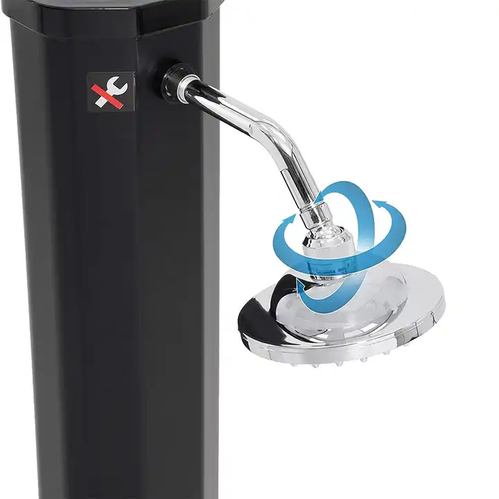 35L fácil montar la ducha solar de la ducha solar negra del patio trasero con el lavado del pie