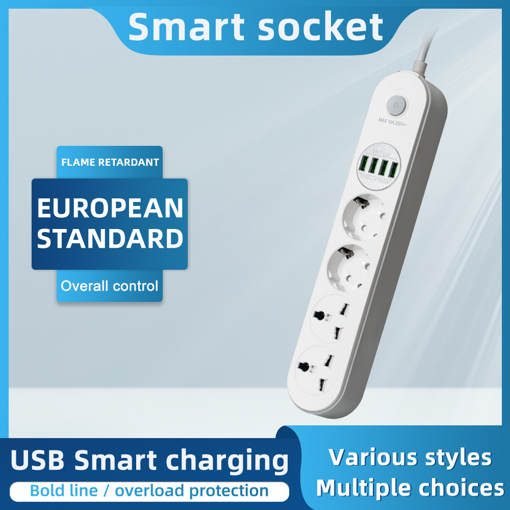 Euro con cable enchufe USB multi-orificio bit enchufe tablero de enchufe doméstico intercambio universal internacional enchufe transfronterizo al por mayor
