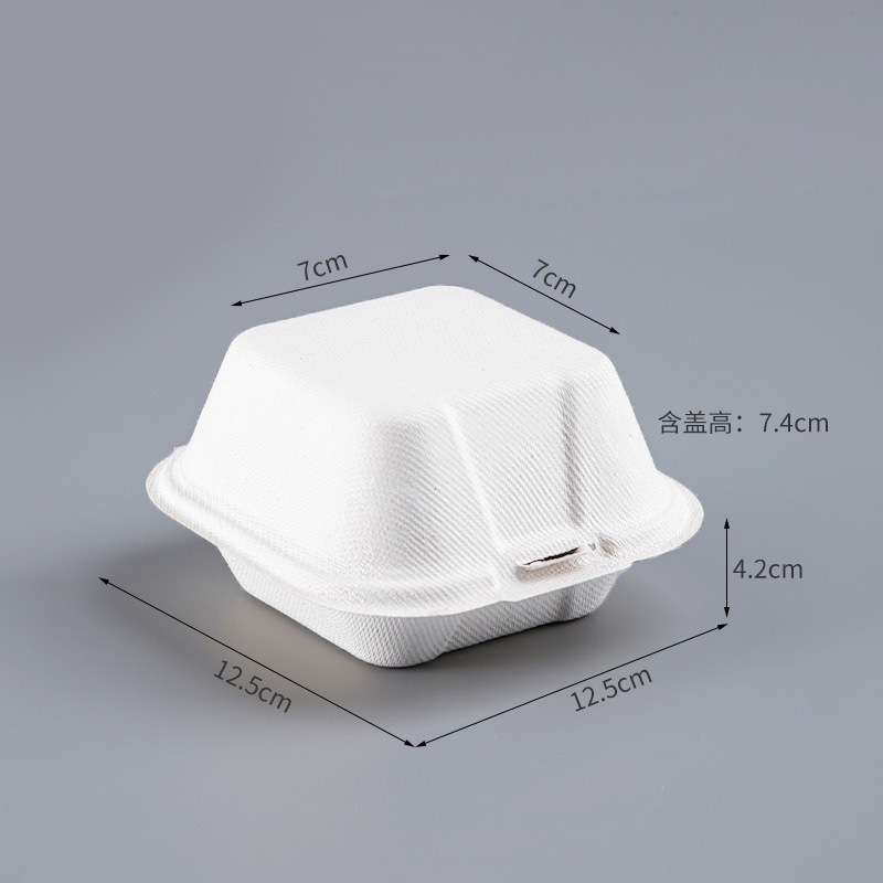 使い捨て弁当箱パルプハンバーガー箱ネット赤弁当ケーキ箱正方形絵紙弁当箱包装販売箱|undefined