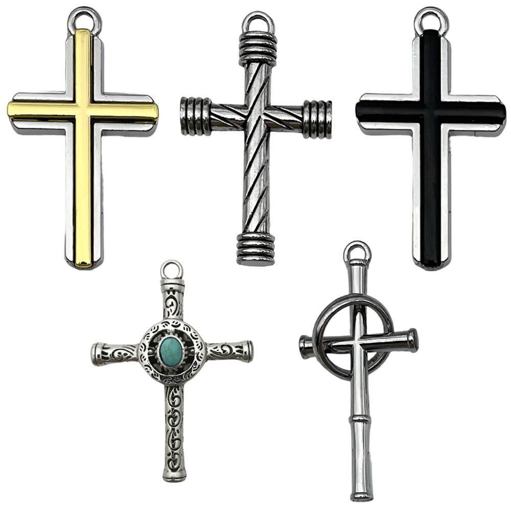 Mix 5 necklace keychain large cross set-5 styles each 1-55g-sn1159