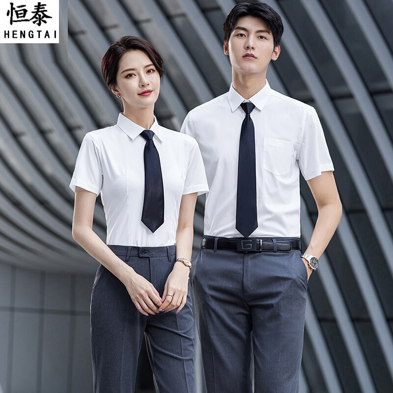 High-end men's and women's same short-sleeved shirt business wear Mercedes-Benz car 4s shop work clothes printed shirt embroidered logo