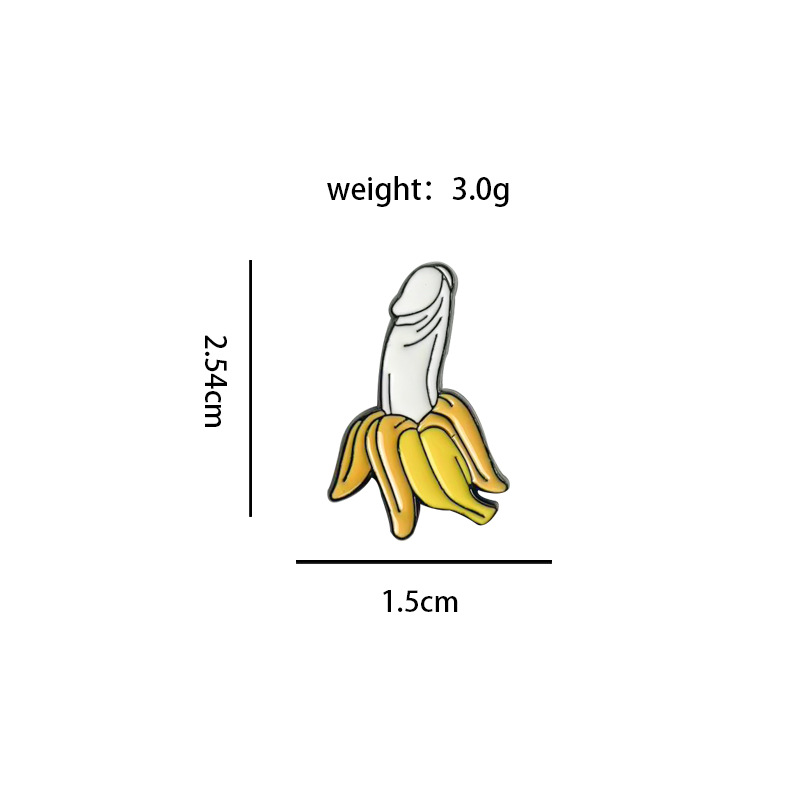Broche de plátano pelado divertido transfronterizo estilo ins personalidad fruta aleación ropa cuello insignia accesorios de alfiler