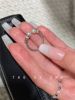 Advanced one size demi-season fashionable ring with pigtail from pearl, high-quality style, bright catchy style, light luxury style