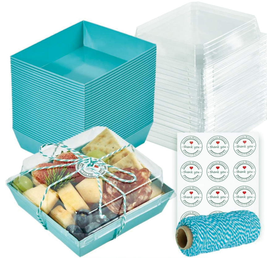 식품 카드 + PET, 두께 강화; 13.5X12.5X6.5 연한 파란색 (비닐 포장)