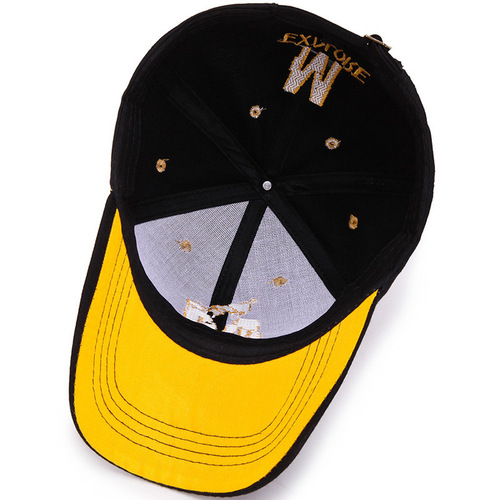 Hat for men's sunscreen white women's baseball cap sunshade hat embroidered casual cap with spring and autumn eaves and all-matching