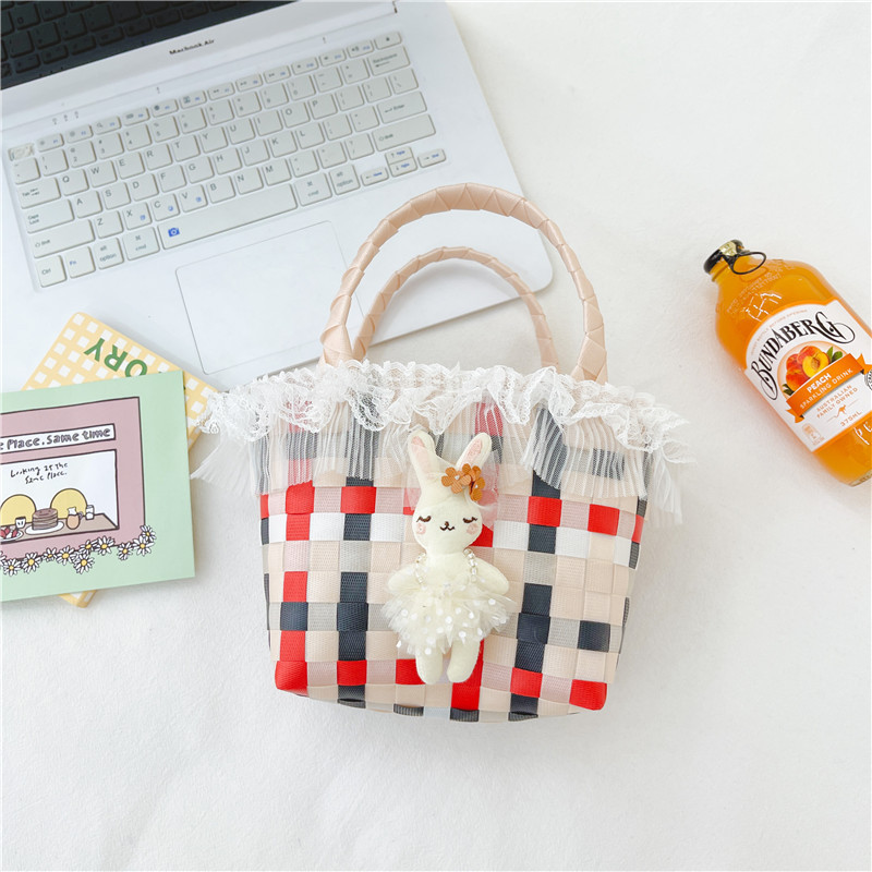 Bolso pequeño para niños nuevo para mujer 2023 mini portátil cesta de verduras lindo bolso tejido a mano bolsa de playa junto al mar