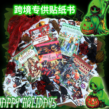 圣诞亡灵节贴纸欧式复古卡通人物PET切膜书免裁剪手账日记装饰素