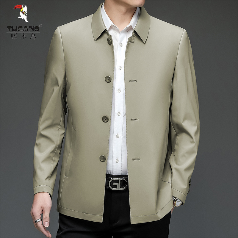 Woodpecker Business Casual Executive Jacket Men's Spring and Autum New High-End Trendy Middle-Aged Large Size Loose Jacket