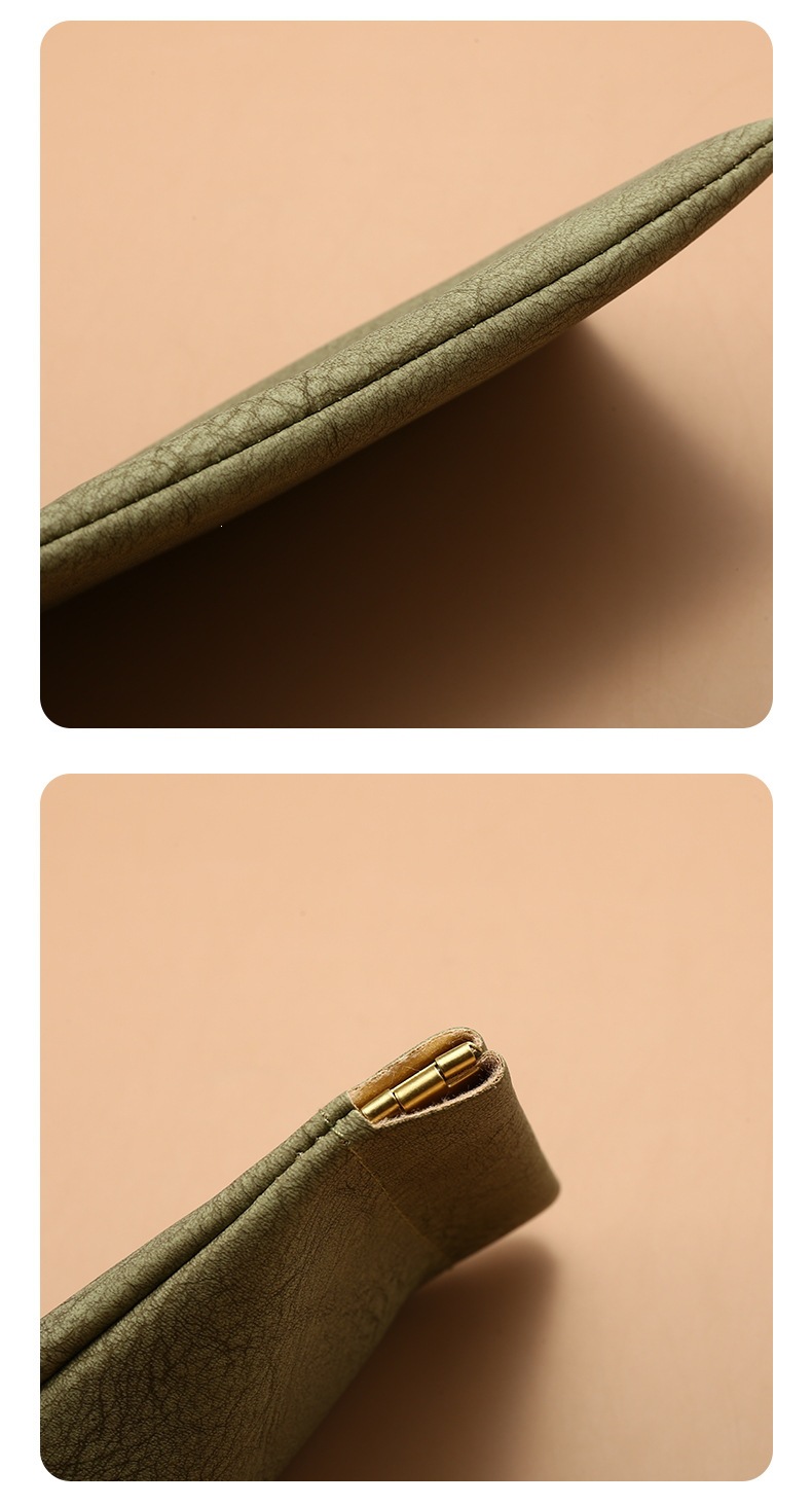 PU Leather Glasses Pouch Auto-Closing Snap Pocket Case for Sunglasses and Eyeglasses Blue 185x90mm in use