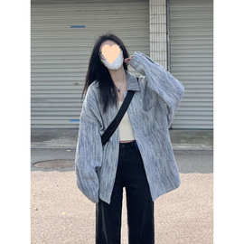 美式复古牛仔外套女春秋款慵懒风设计感小众港风上衣