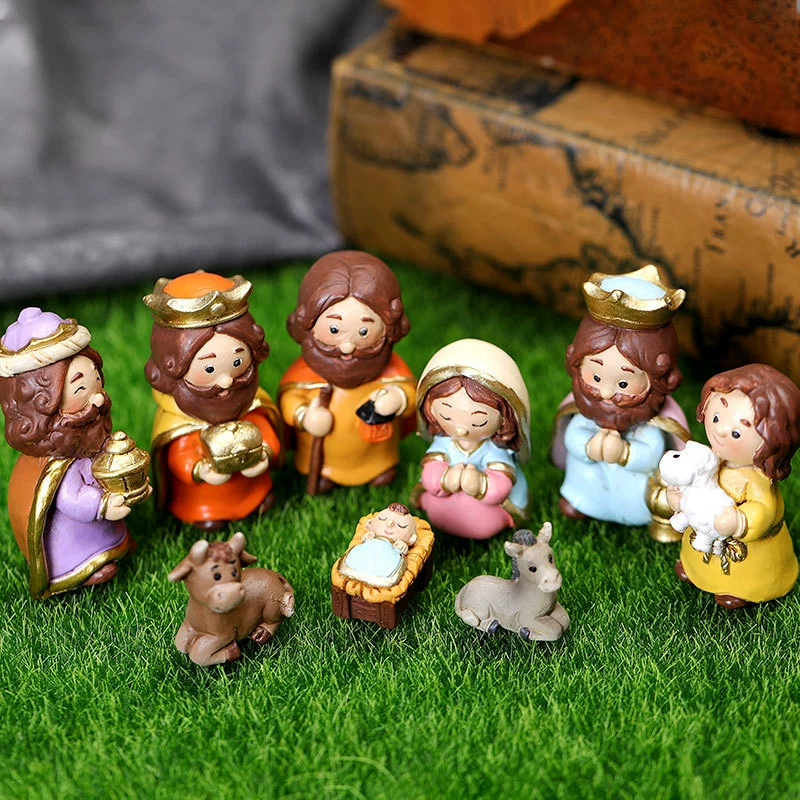 Г_cross-border Christmas Festival Gift Cartoon Birth Maxigal Group Scenario Character Statue Statue Home Decoration Crafts