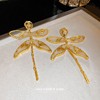 Silver needle, retro metal earrings, flowered, European style, light luxury style, wholesale