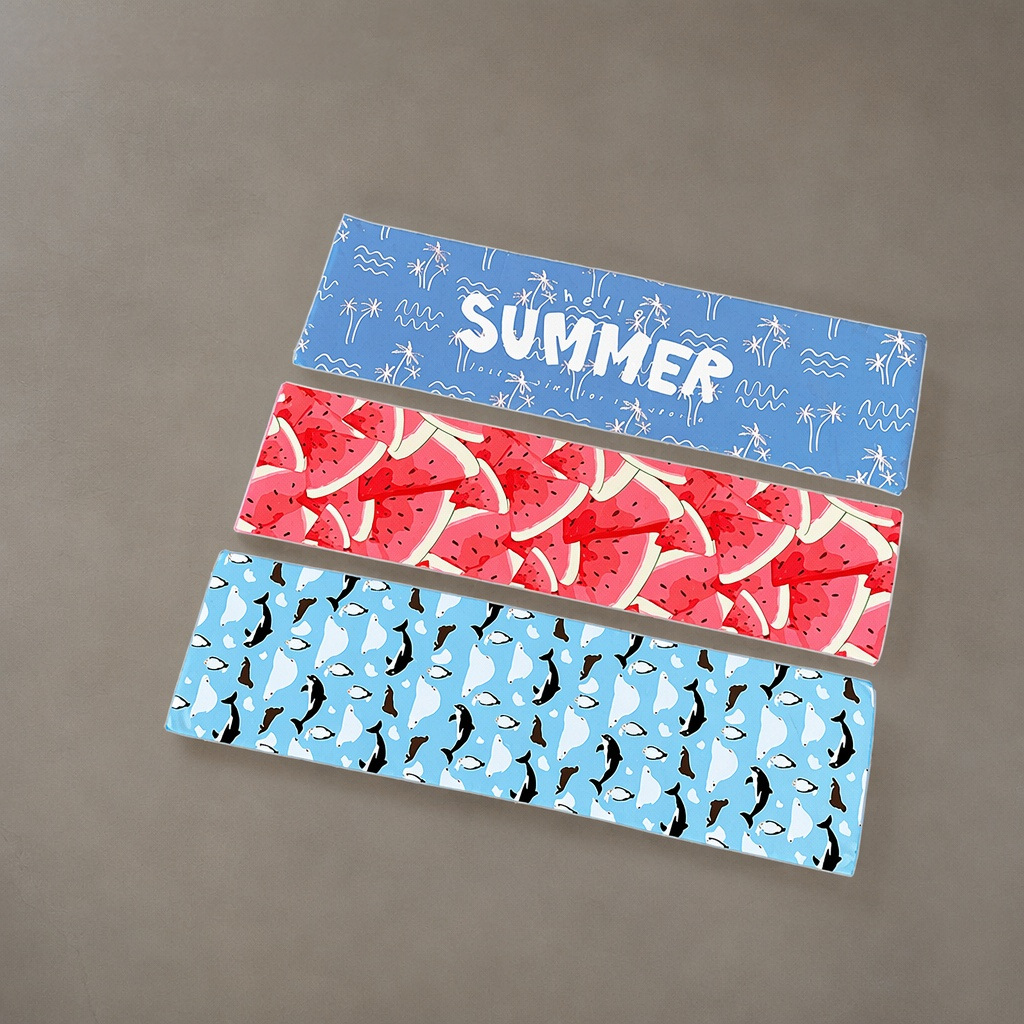 Toalla deportiva estampada con efecto frío, toalla refrescante de verano que absorbe el sudor y se seca rápidamente, toalla refrescante para correr y bádminton image 3