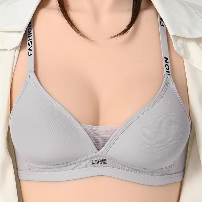 Cai Xianer 3306 リムなし薄い綿ブレストブラジャー調節可能なショルダーストラップレタードエポキシ下着クラフト快適|undefined