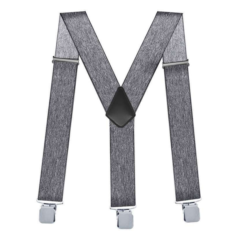 Men's Suspenders with 5cm Wide Elastic Clips for Outdoor Sports Motorcycle Shoulder Straps Cross-Border Elastic Suspenders