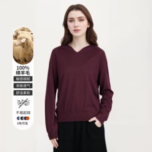 Machine Washable Woolen Sweater Women's Hooded Sweater Women's New Arlero Red Collocation Necessary Sweater Women's TN1801