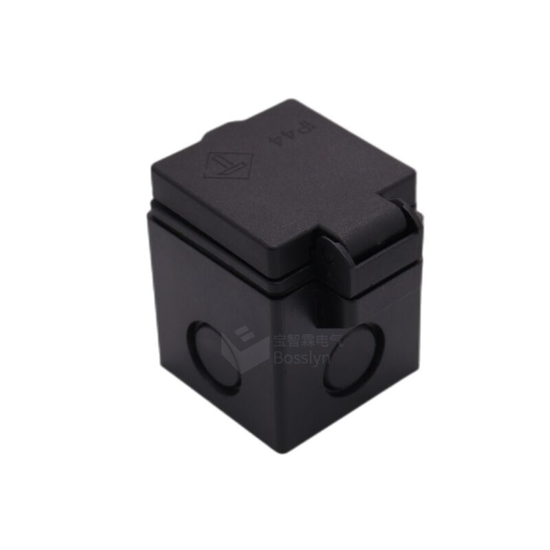 厂家直销 IP44各国防水插座底盒 合金黑色方形明装底盒50*50MM