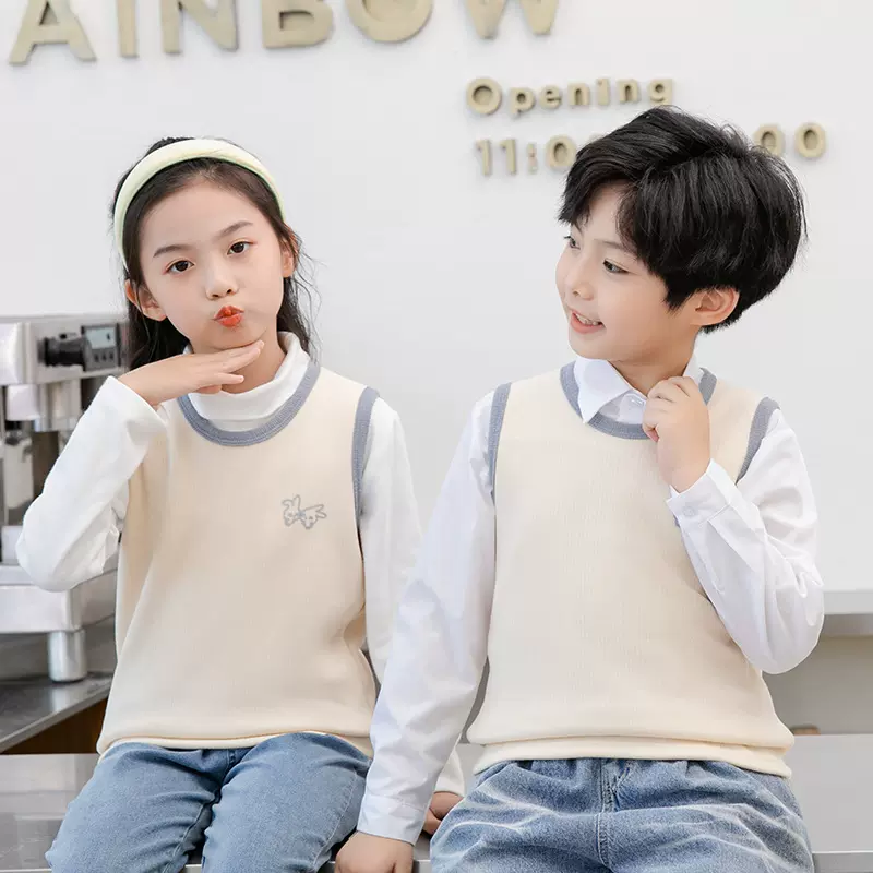 儿童马甲宝宝加绒冬季马夹男童保暖背心女童奥粒绒中大童小孩上衣