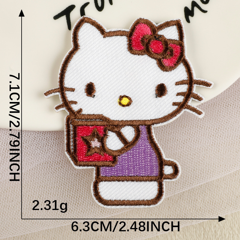 刺繍ラベル漫画子猫刺繍ステッカーアニメ自己粘着外国貿易パッチ衣類アクセサリーアクセサリーパッチ布ステッカー|undefined