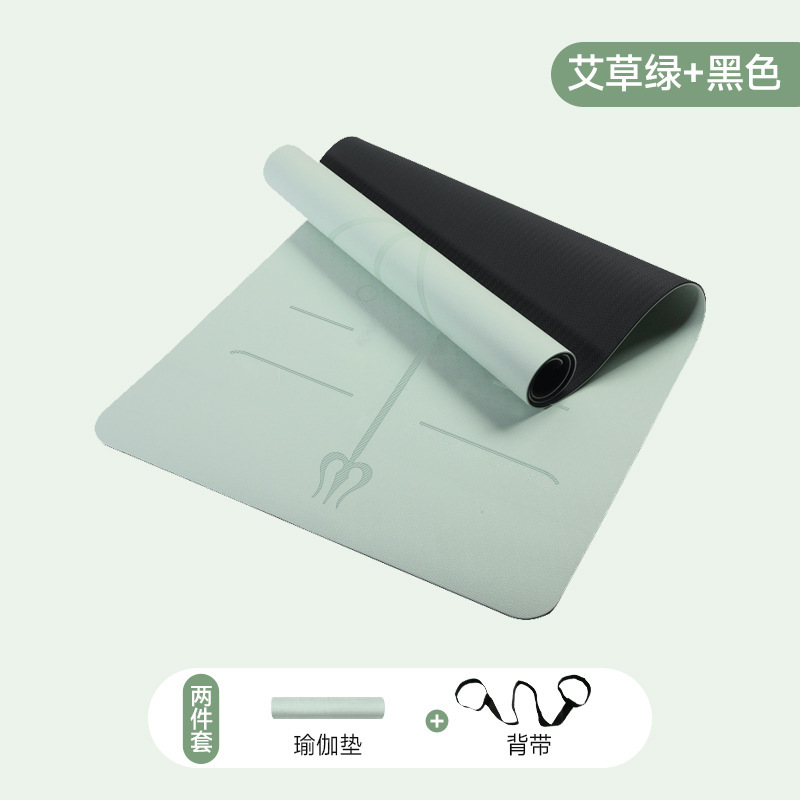 メーカー在庫卸売 tpe 拡張 80 センチメートル厚さ 8 ミリメートルポジションラインヨガマット二層二色フィットネスマット|undefined