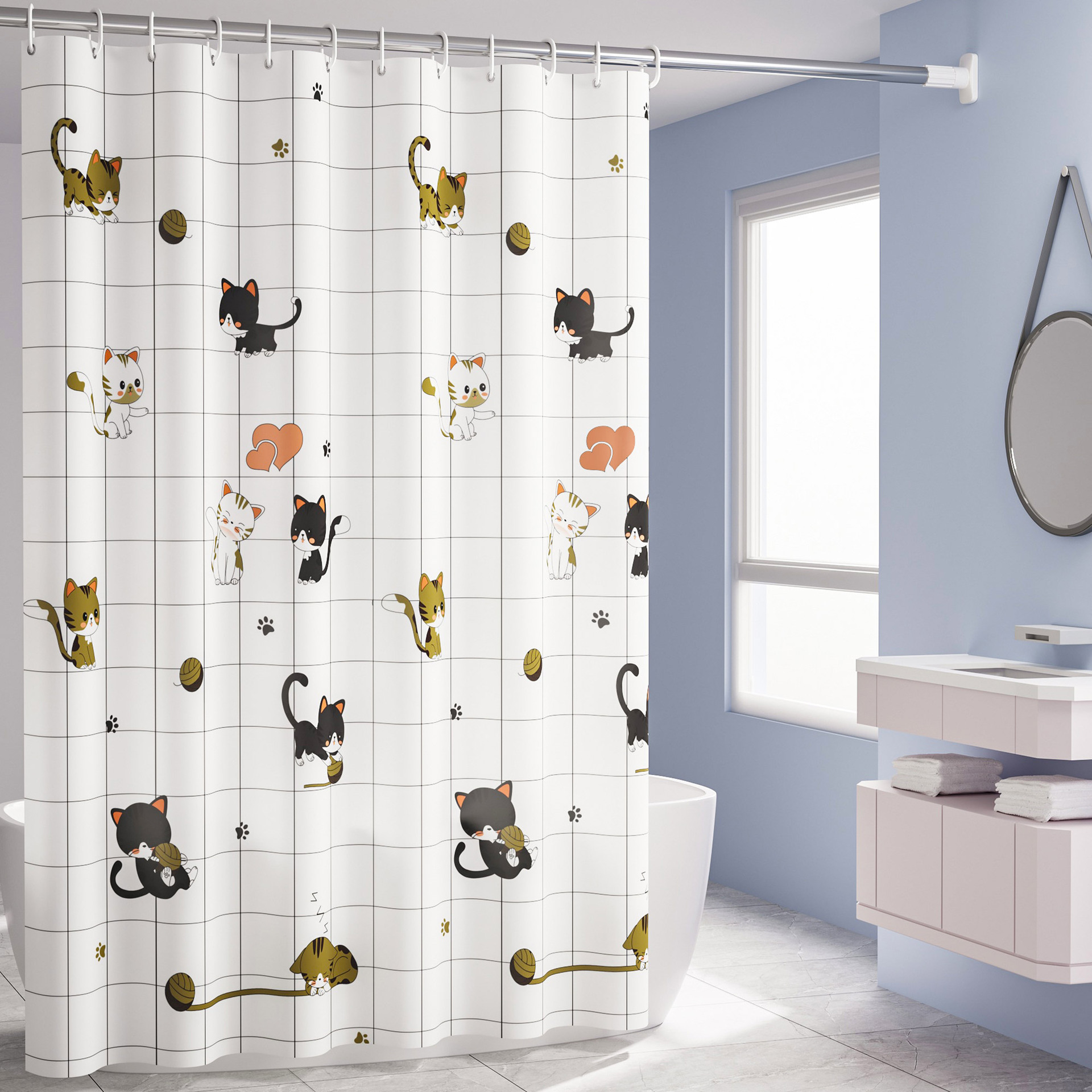 Transfronterizo en stock al por mayor PEVA cortina impermeable baño ducha cortina inodoro ducha cortina cocina partición cortina puerta cortina