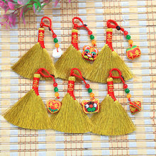 手工编织金色芒草扫帚端午节祈福礼品宝宝压惊安睡迷你小扫把挂件