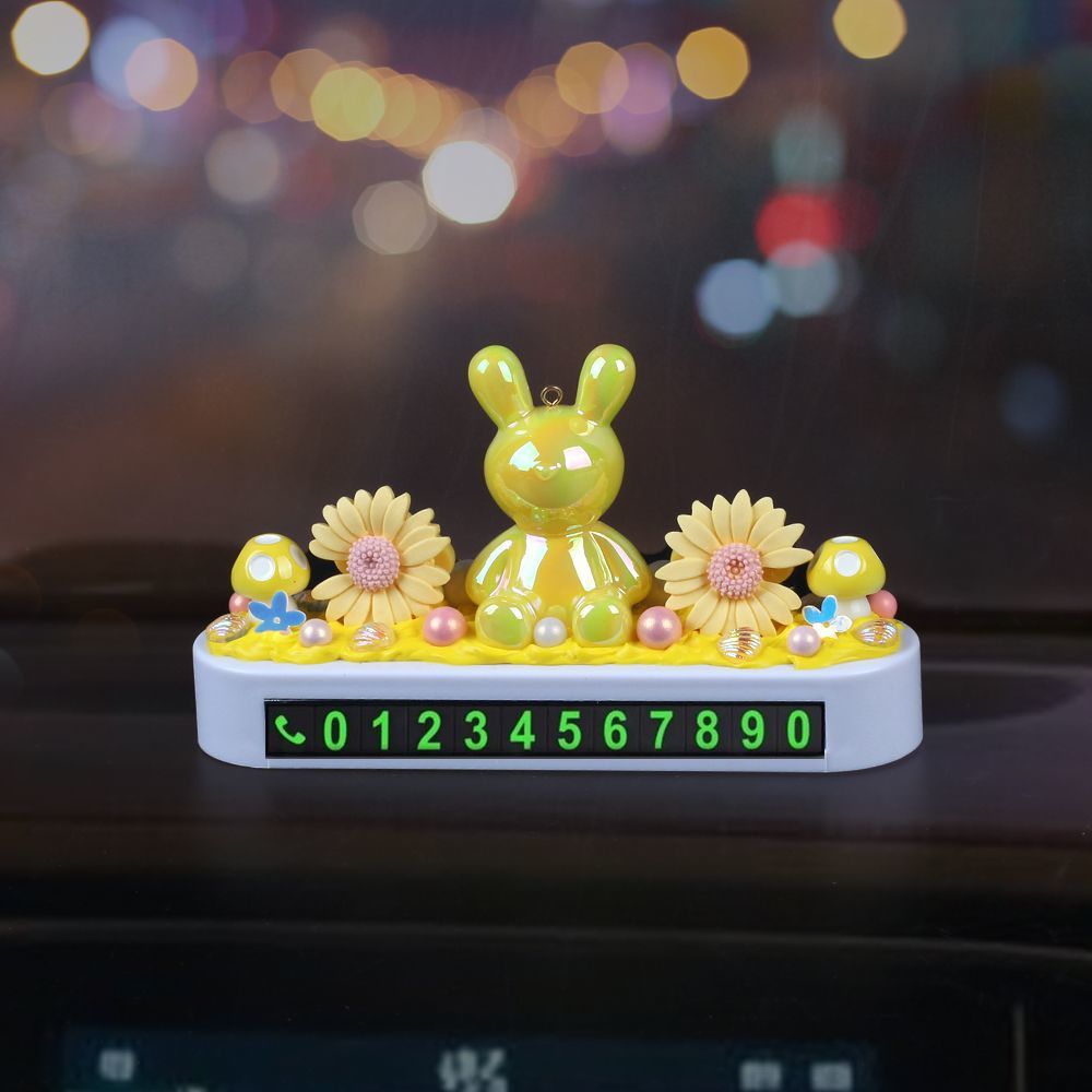 2016 nuevo adorable cartón de dibujos animados crema placa de estacionamiento corona oso coche placa de estacionamiento temporal placa de movimiento de automóviles