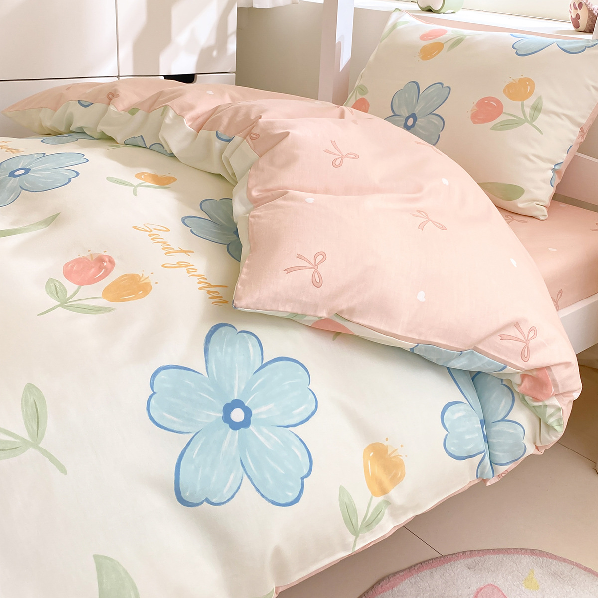 Dormitorio de estudiantes universitarios tres piezas de cama de algodón puro sábanas individuales de algodón cuatro piezas de cama de seis colchones 2025 nuevo