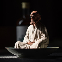 精品紫砂茶宠手工可养达摩祖师小摆件创意家用茶道茶玩桌面装饰品