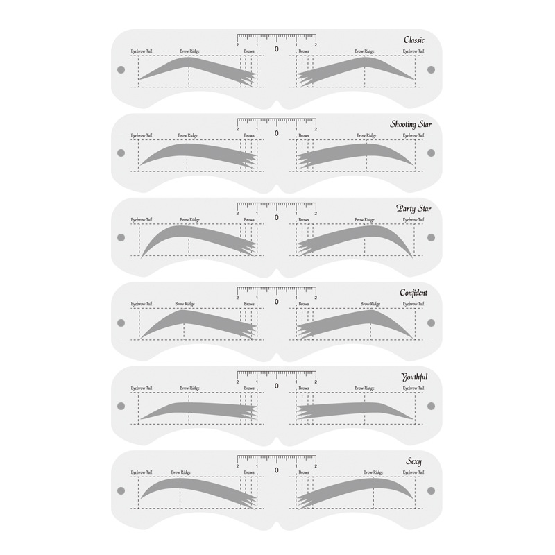 Exportar herramienta de dibujo de cejas para principiantes Tarjeta de cejas de una pieza Tarjeta de cejas Doble Tarjeta de cejas simétrica Tarjeta de cejas tamaño multiusos bolsa de tarjetas de cejas