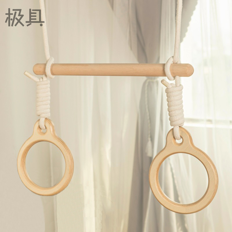 Sportsman Solid Wood Ring Kidsren's Training Kidsren's Indoor Single-Cylinder Ladder Ring Ring Fitness Home