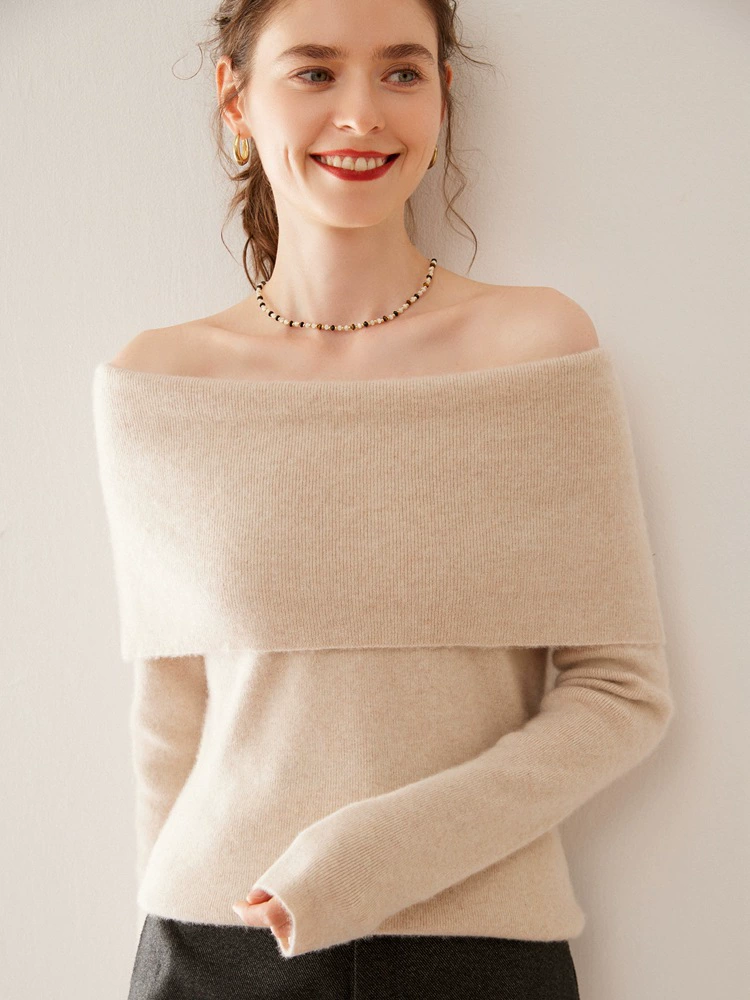 2024 осень и зима новый кашемировый свитер женский свитер с длинными рукавами