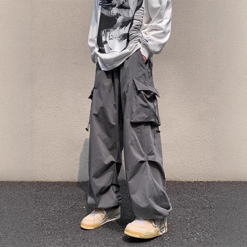 American-Style Cargo Pants for Men and Women, Vintage Retro High Street Couple Loose Casual Functional Drawstring Jogger Pants American-Style Cargo Pants for Men and Women, Vintage Retro High Street Couple Loose Casual Functional Drawstring Jogger Pants