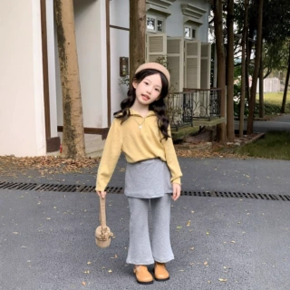 韩国童装儿童毛衣2025秋装新款女童慵懒风显白黄色连帽针织上衣