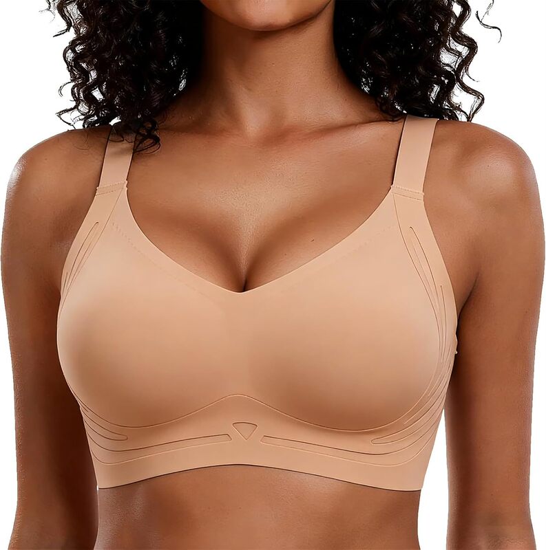 Fhteco Smooth Anti-Sagging Wireless Push-Up Bra Women's Wireless Full Coverage Bra Comfortable