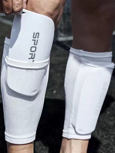 Double-Layer Breathable Football Shin Guard Sock Set for Men, Mid-Tube Shin Guard Socks, Fixed Insert Set, Football Anti-Slip Sock Set