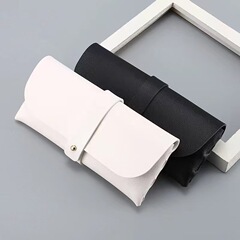 新しいシングルネイルサングラス PU レザーボックスソフトバッグサングラスボックスファッショナブルな黒のポータブルポータブルメガネボックス工場直販