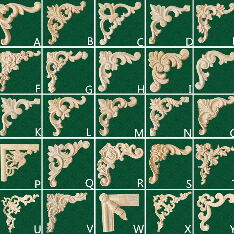 Dongyang wood carving solid wood corner flower carving flower applique European furniture background wall doll house wedding planning decorative wood carving Dongyang wood carving solid wood corner flower carving flower applique European furniture background wall doll house wedding planning decorative wood carving