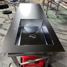 304不锈钢实心5mm加厚台面防刮花一体式水槽橱柜台面吧台加工台岛