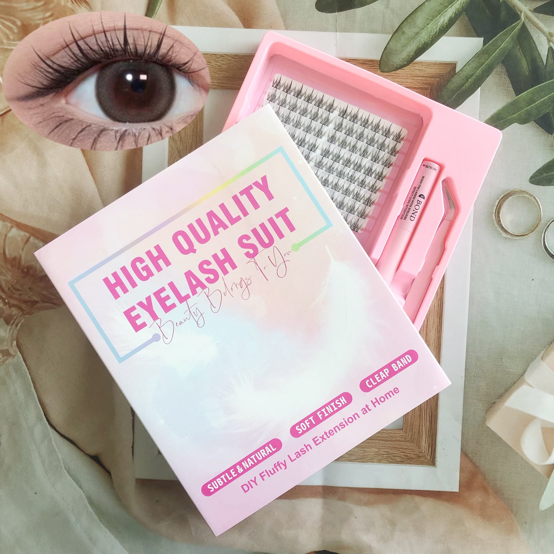 Transfronterizas pestañas falsas 30 - 100D comercio exterior caja de pestañas gruesas con pinzas de pegamento conjunto de pestañas falsas