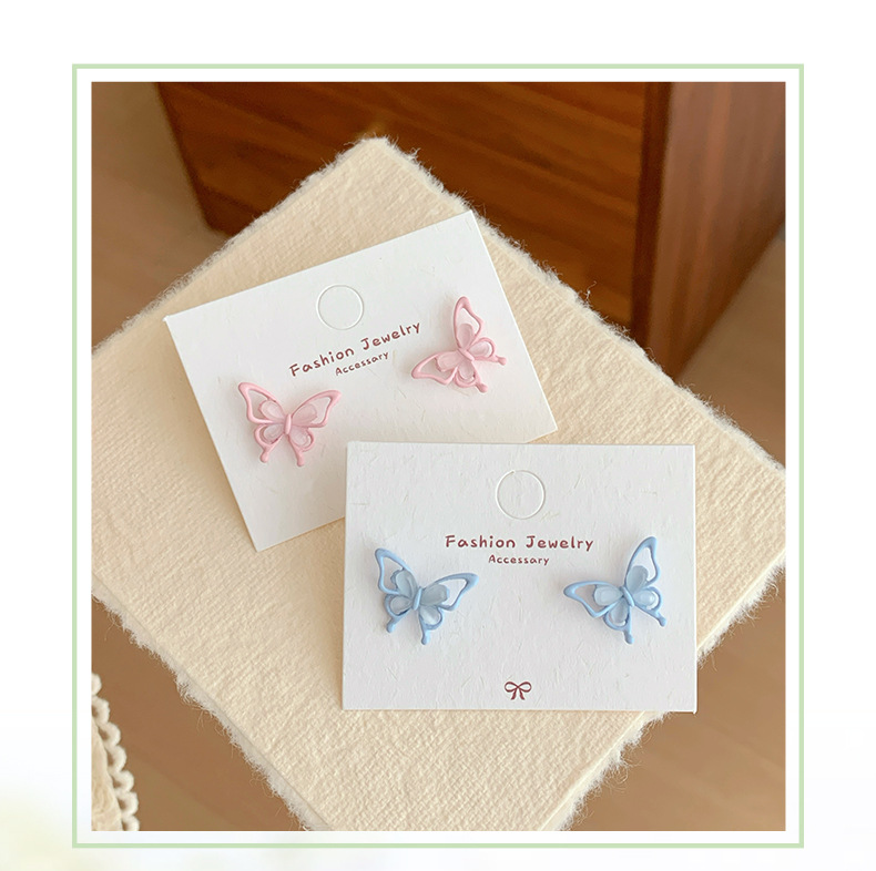 7g Weight Alloy Ear Needle Material 1 Pair Sweet Butterfly Alloy Ear Studs