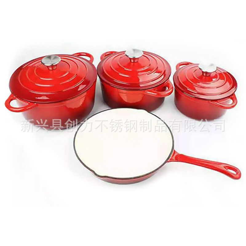 铸铁珐琅锅Manufacturer's enamel pot set无涂层汤锅炖锅妈咪锅 铸铁珐琅锅Manufacturer's enamel pot set无涂层汤锅炖锅妈咪锅