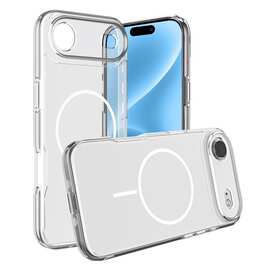 适用苹果17Air细圈磁吸手机壳透明iphone16promax防摔15Pro保护套