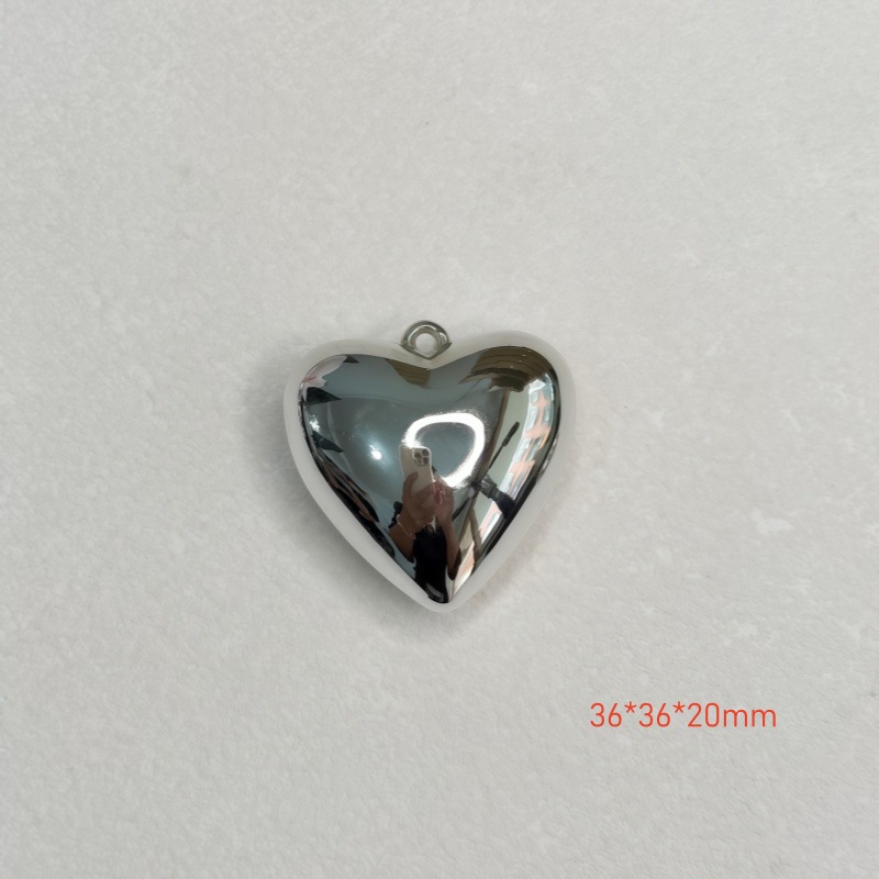 Chapado en oro y plata para proteger el color de la superficie brillante de acrílico melocotón amado colgante en forma de corazón pulsera manual collar de clavícula juguete DIY image 22