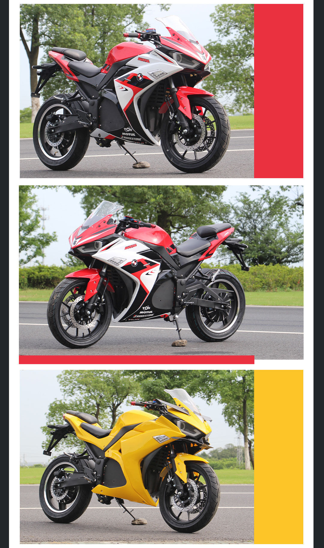 Electric Motorcycle Exports R3 Heavy-Duty Electric Motorcycle for Adults 72V Large Sports Car
