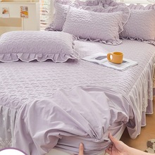 全棉夹棉床笠带裙边床裙罩单件2025新款公主风纯棉四件套四季通用